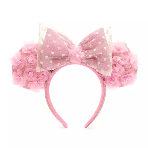 Disney Parks Minnie Mouse Hearts and Flowers Ears Headband For Adults main image 6